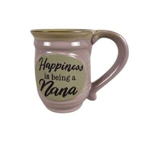 Nana Mug Hand Painted Pink Ceramic "Happiness is Being a Nana" Coffee Tea Mug